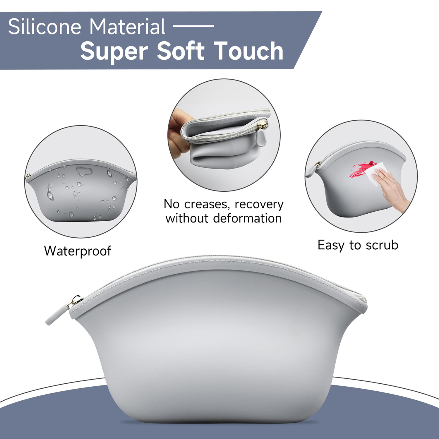 Waterproof Travel Silicone Cosmetic Makeup Bag 3
