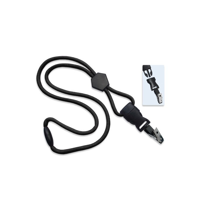 1/4" Polyester Lanyard with Diamond Slider and Quick Release (Plastic J-Hook) 1