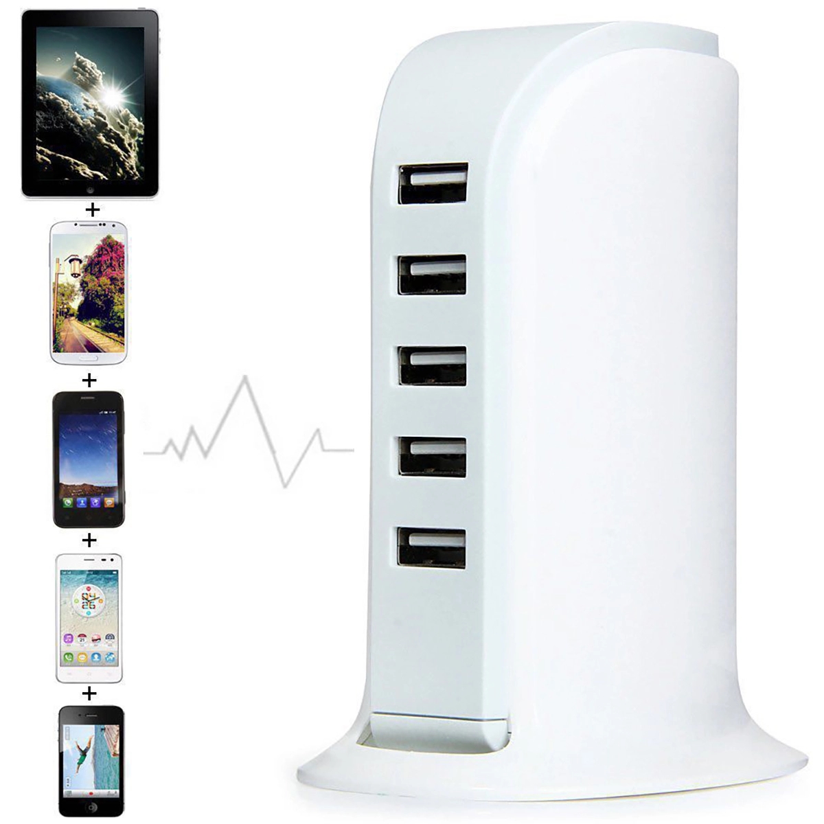5 USB Port AC Adapter Wall Charger 3
