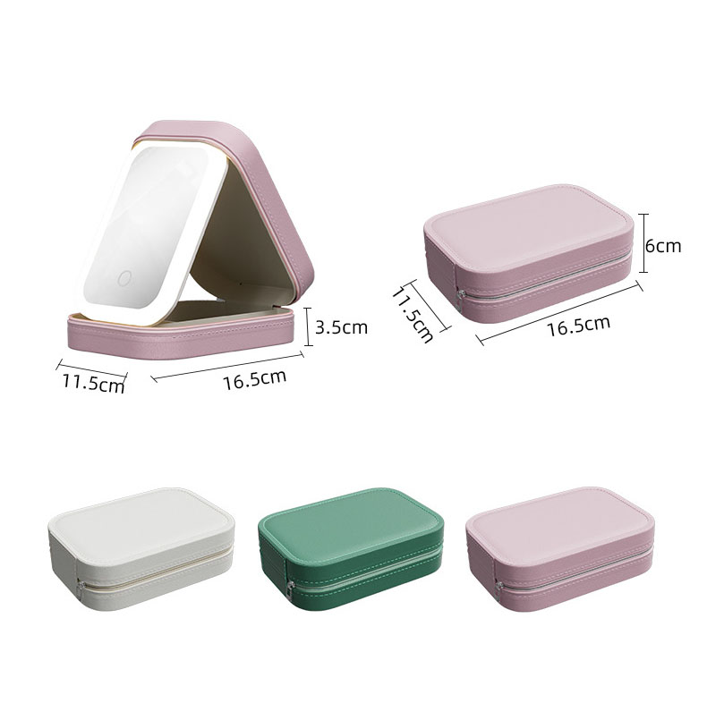 Portable LED Makeup Case with Rechargeable Mirror 3
