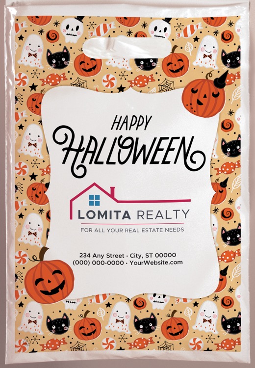 Halloween Scatter Design 3 Plastic Bag (9" x 13")