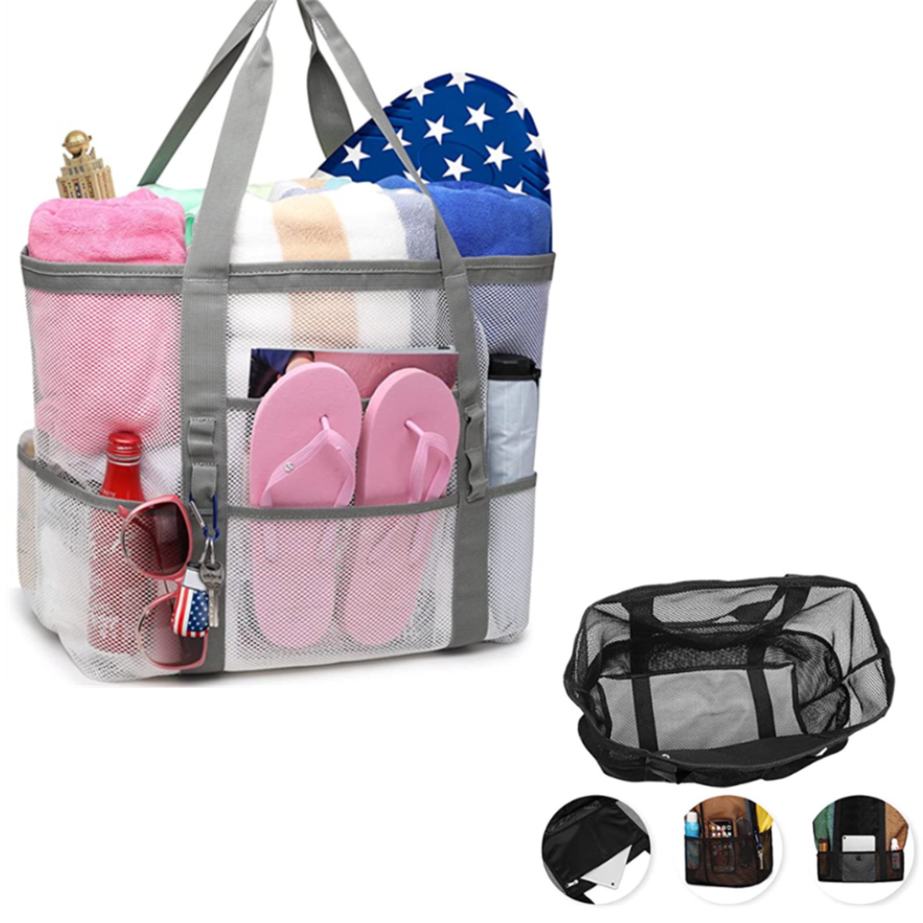 Oversized Mesh Beach Tote Toy Bag 2