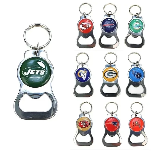 Metal Round Bottle Opener Keychain 3