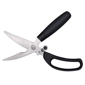 Stylish Steel Kitchen Scissors With Wooden Handle And Serrated Blade 9