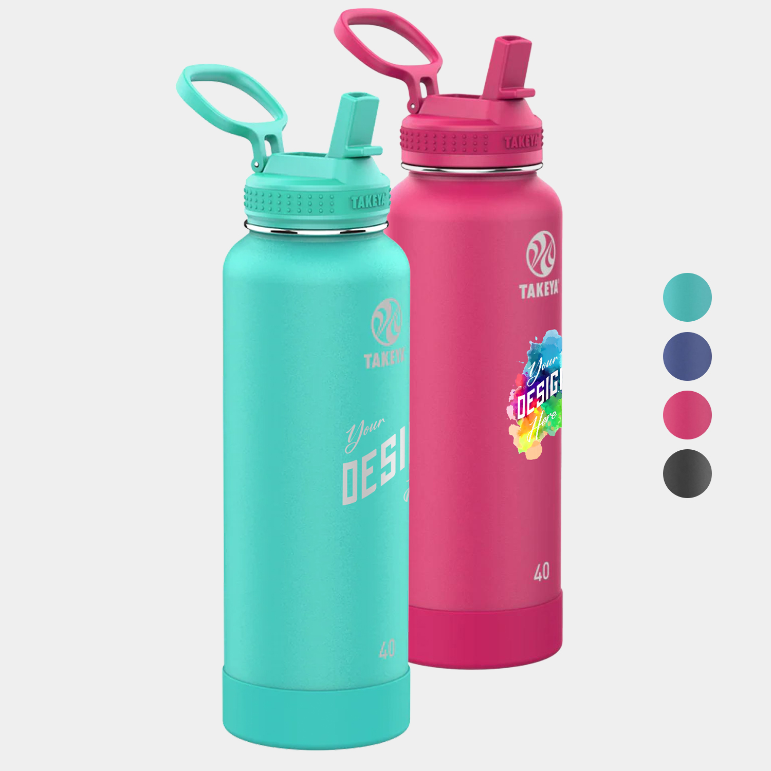 40 oz Takeya® Stainless Steel Insulated Pickle Ball Water Bottle 1