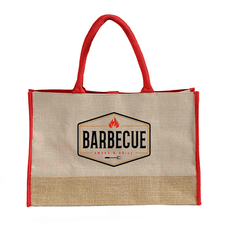 Vista Two-Tone Jute Tote Bag 10