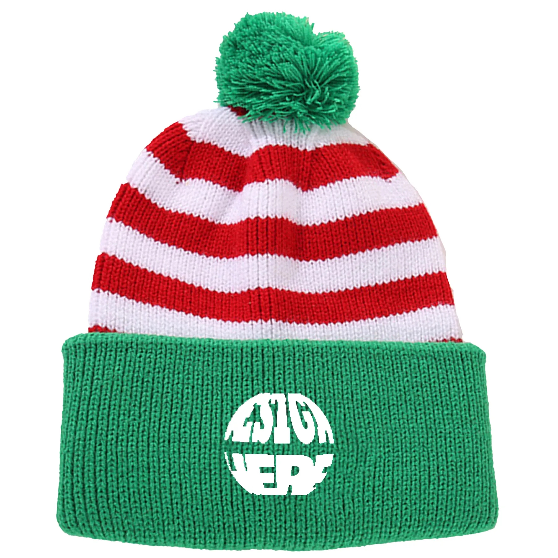 Embroidered Christmas Knitted Beanie Hat 3