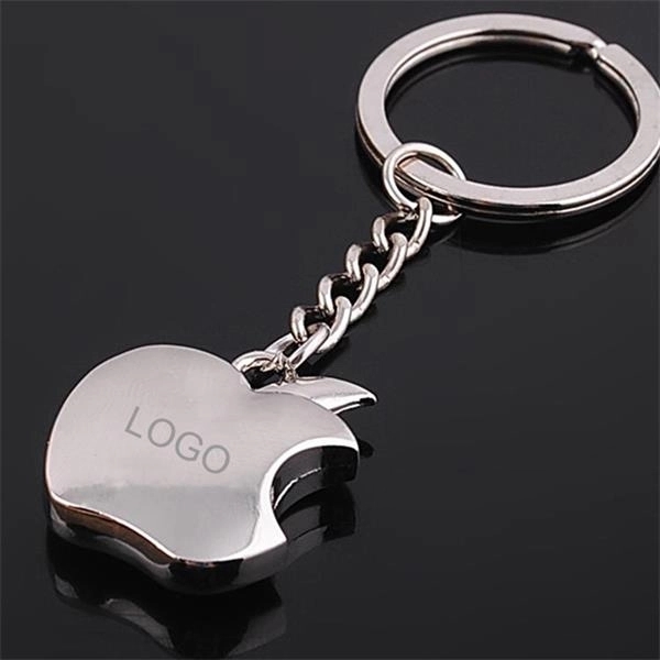Silver Apple Shape Keychain 1
