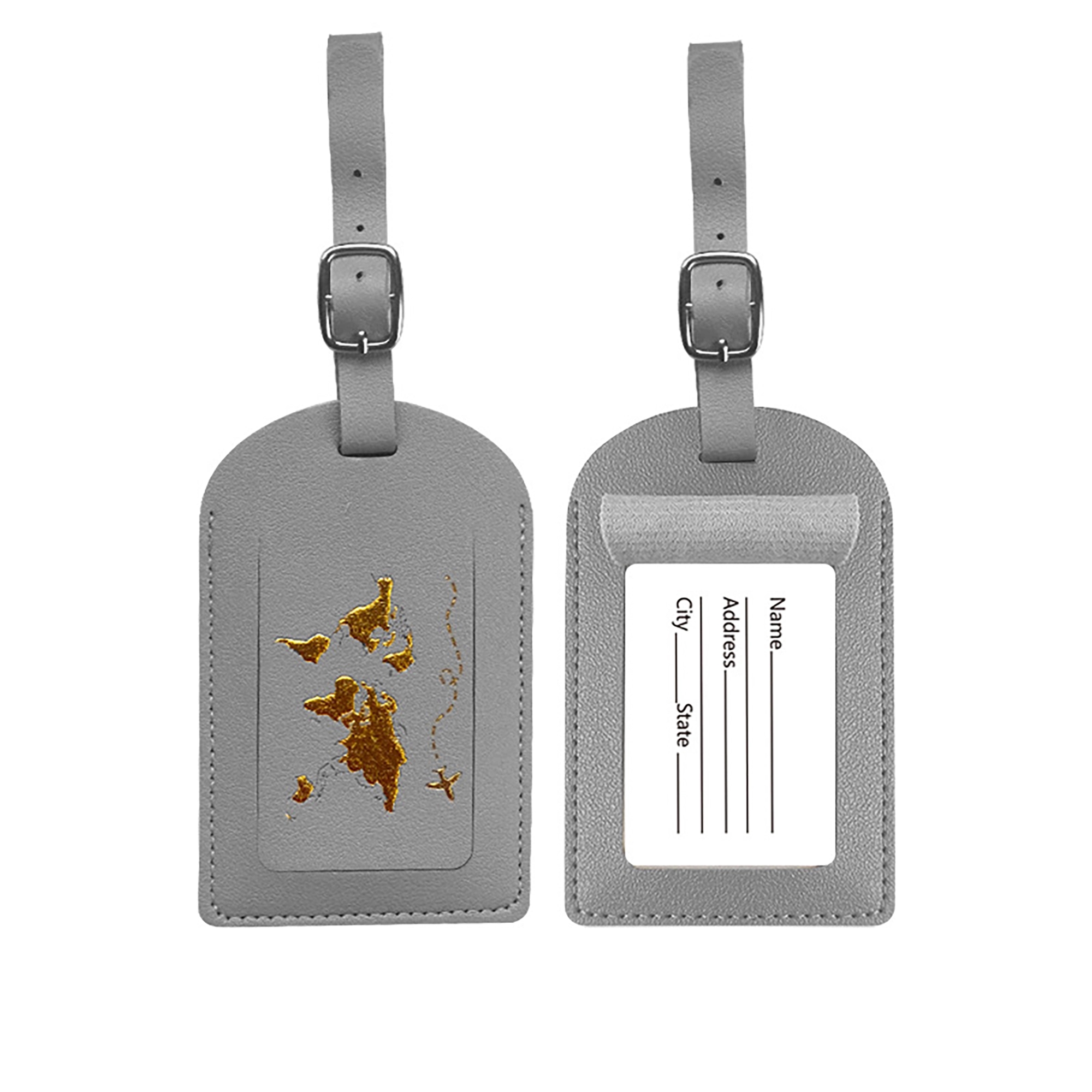 MOQ 100pcs PU Leather Passport Cover Luggage Tag Set 2