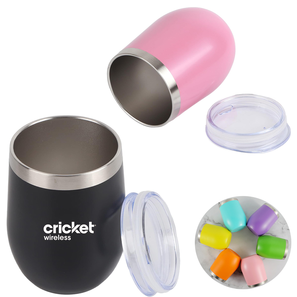 12oz Stainless Steel Wine Tumbler with Lid 9