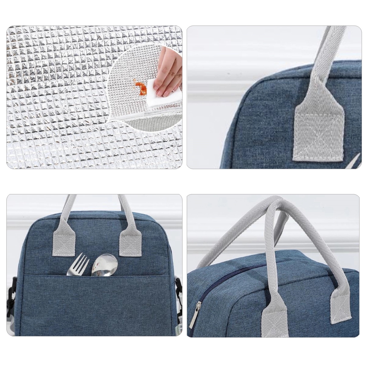 Large Aluminum Foil Thickened Insulation Cooler lunch Bag 2