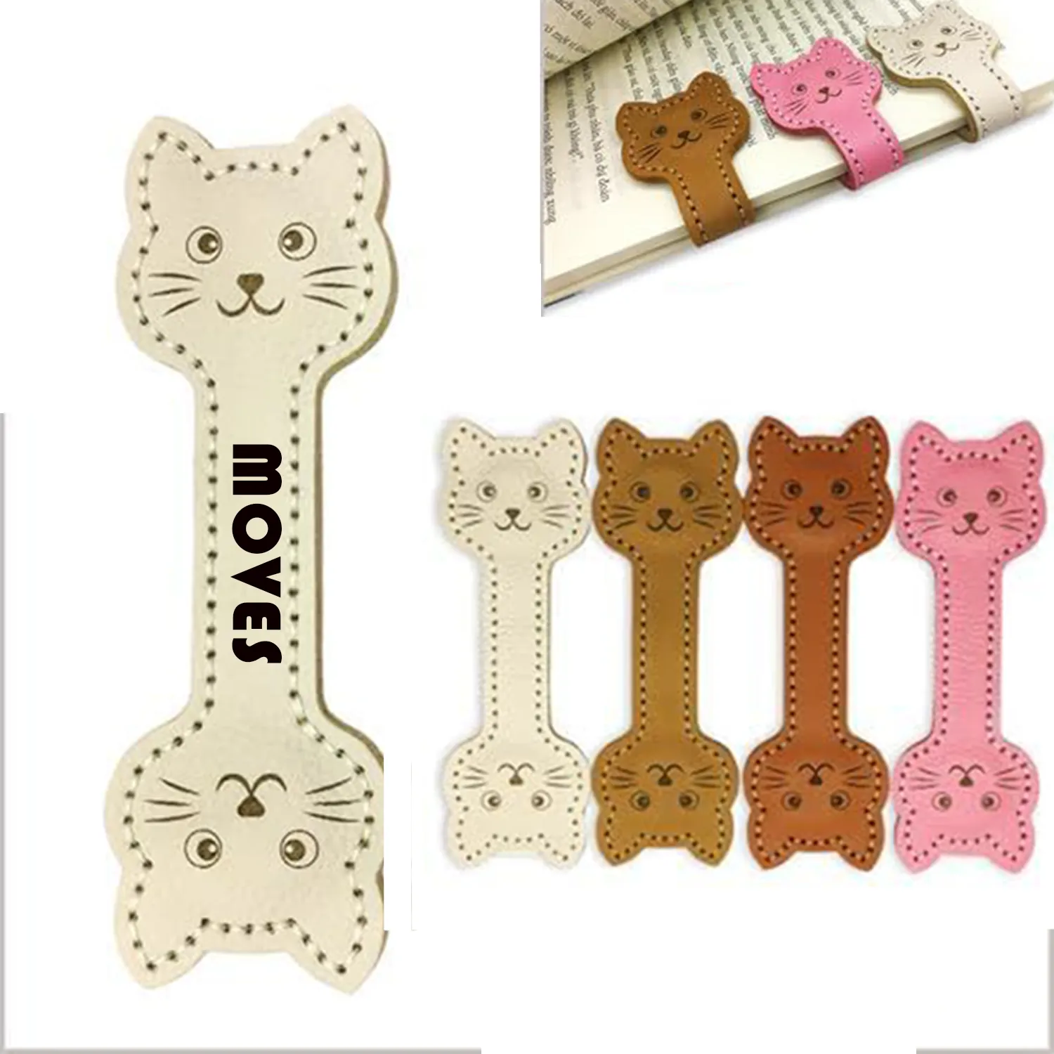 Cat PU Leather Magnetic Bookmark 4