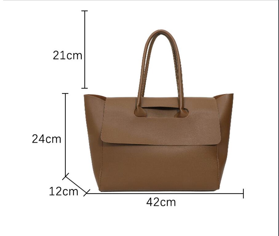 Solid Color Minimalist Pu Leather Tote Bag 5