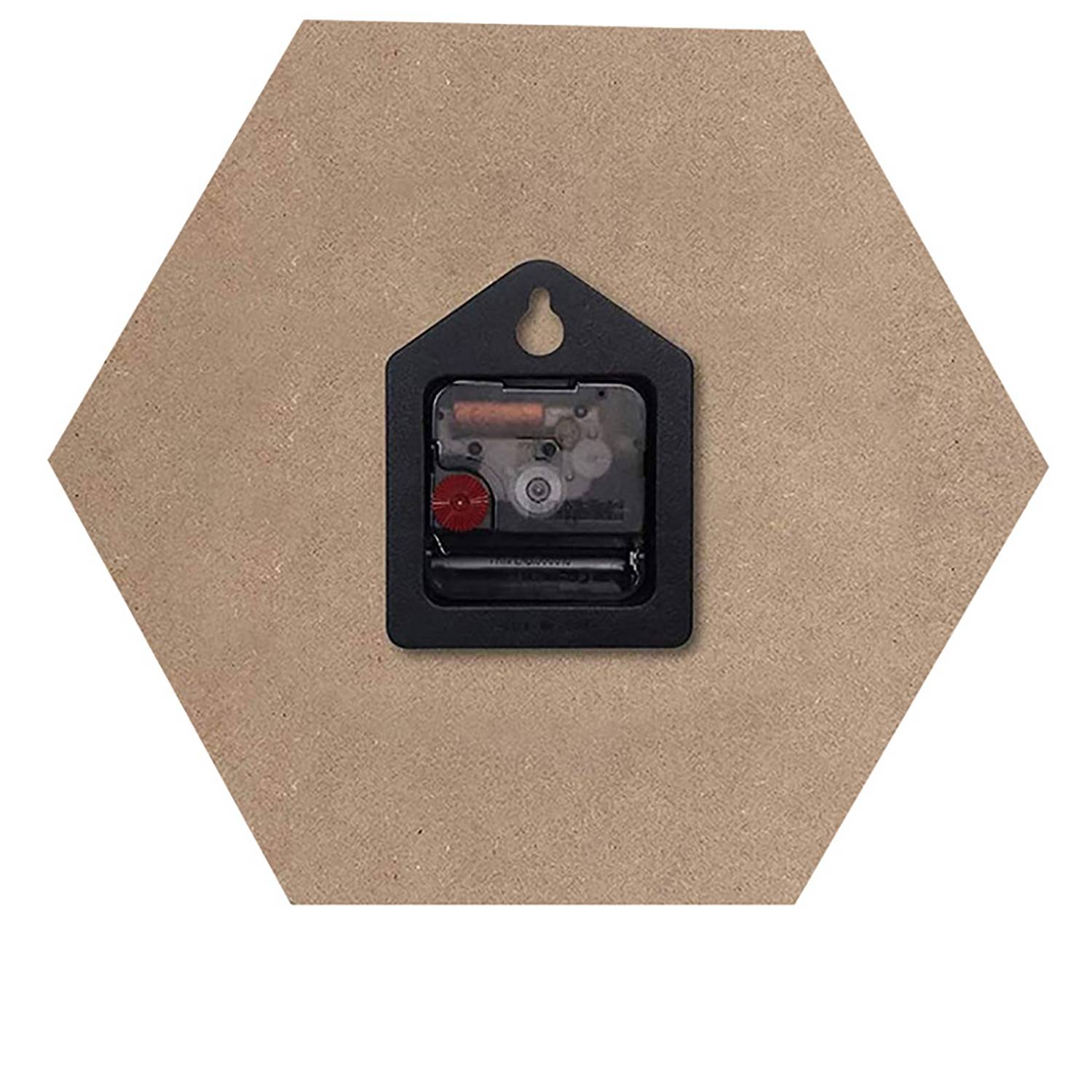 Hexagonal High-Density Fiberboard Wall Clock 14
