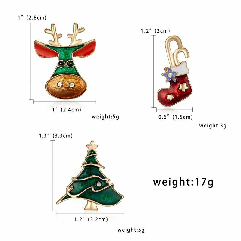 Cartoon Christmas Elk Tree Santa Claus Brooch Pin Collar Lap 4