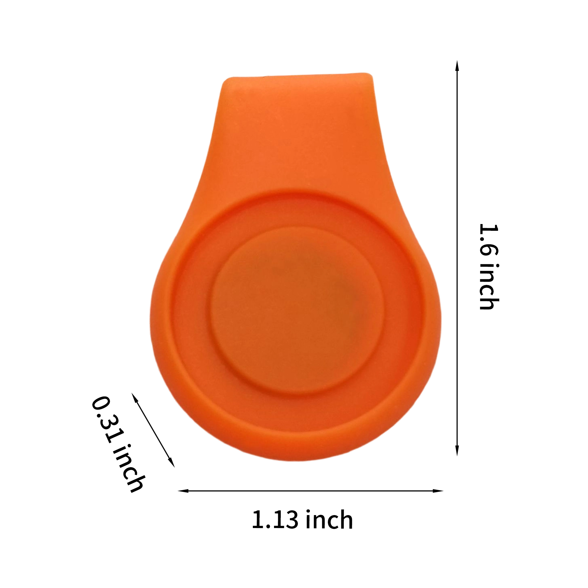 Silicone Golf Hat Clip With Magnetic Ball Marker 1.6" 1