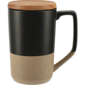 Tahoe Tea & Coffee Ceramic Mug with Wood Lid 16oz 70