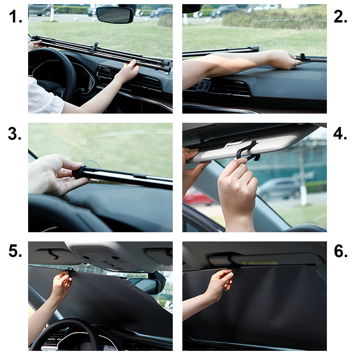 Retractable Roller Car Sun Shade 2