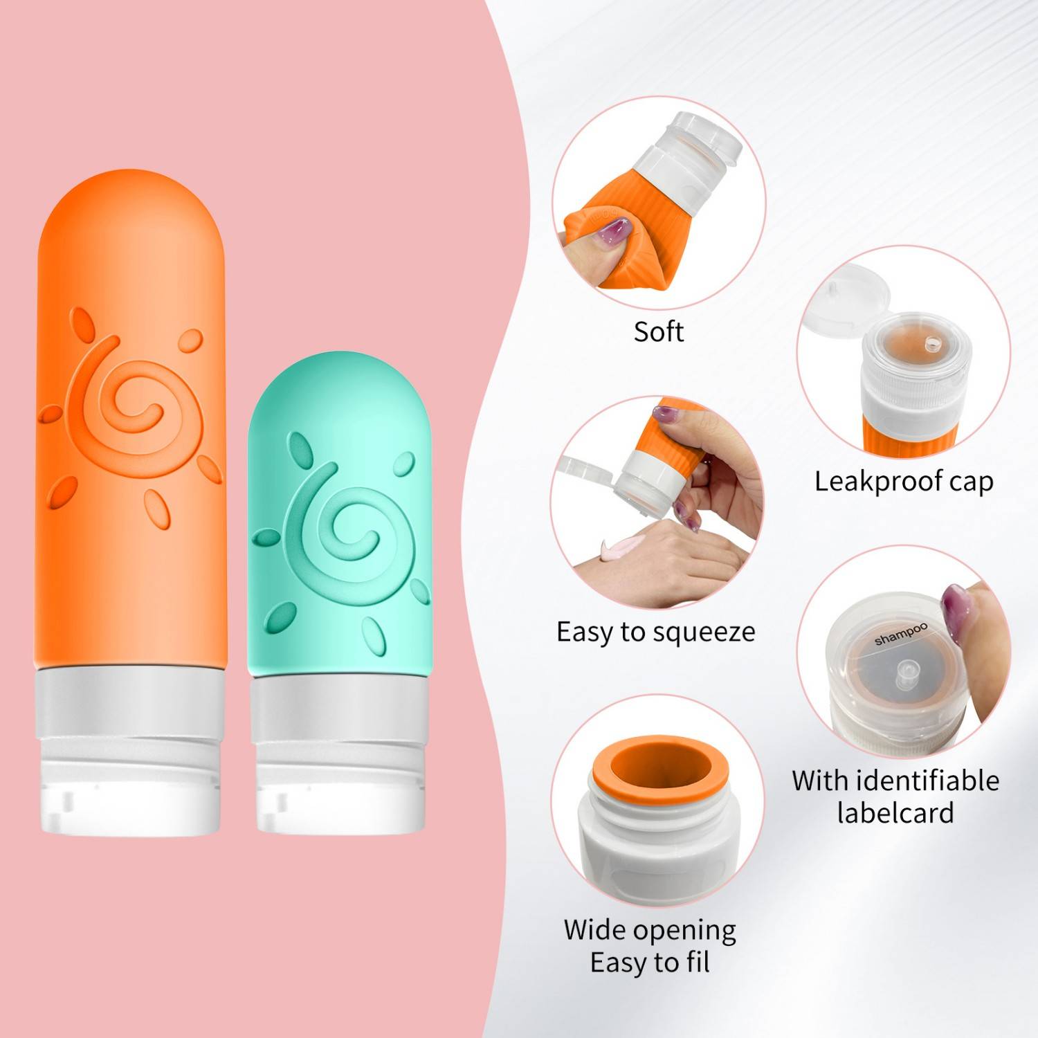 17 Pack Leakproof Silicone Travel Bottles Set 4
