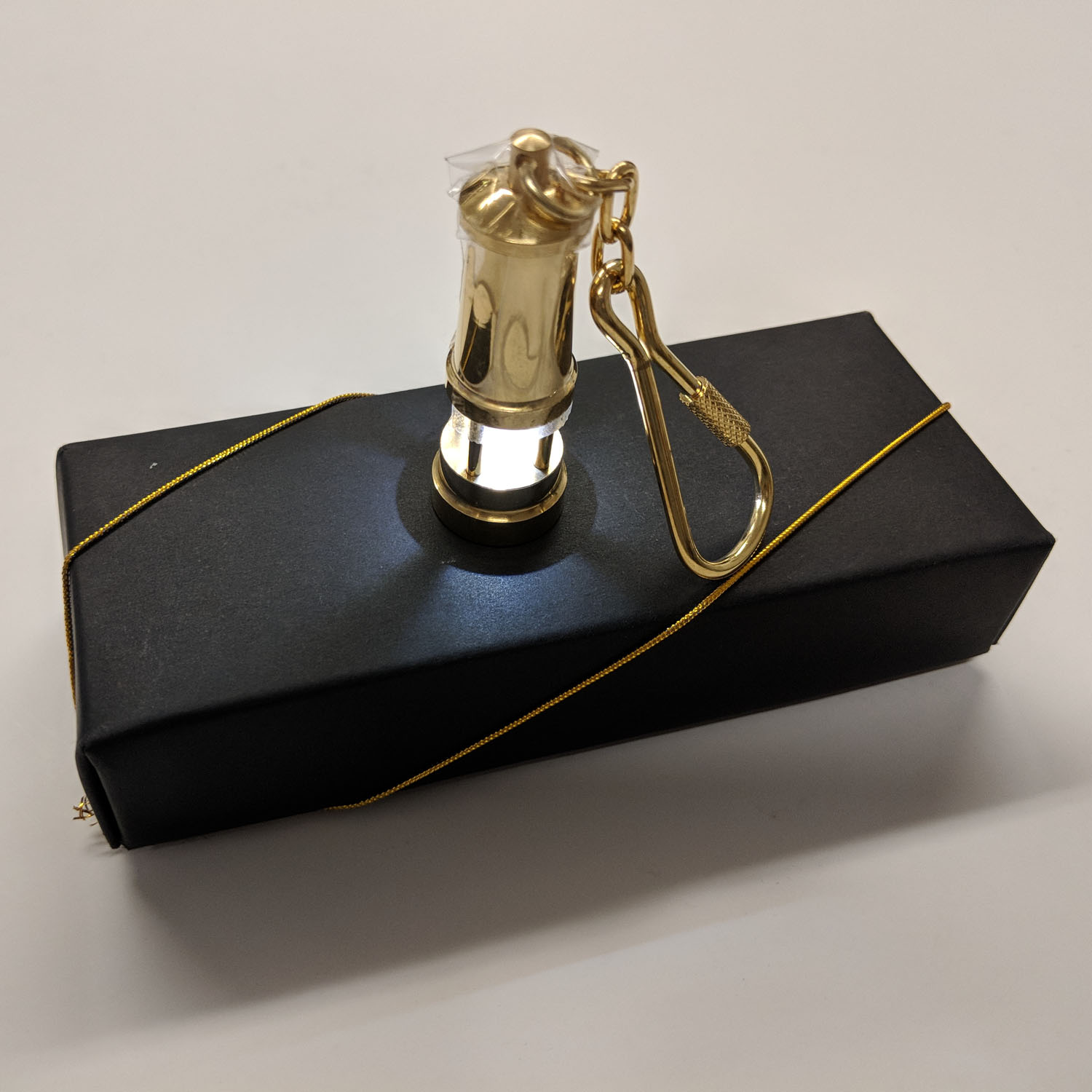 Brass Lamp Keychain with Light 1