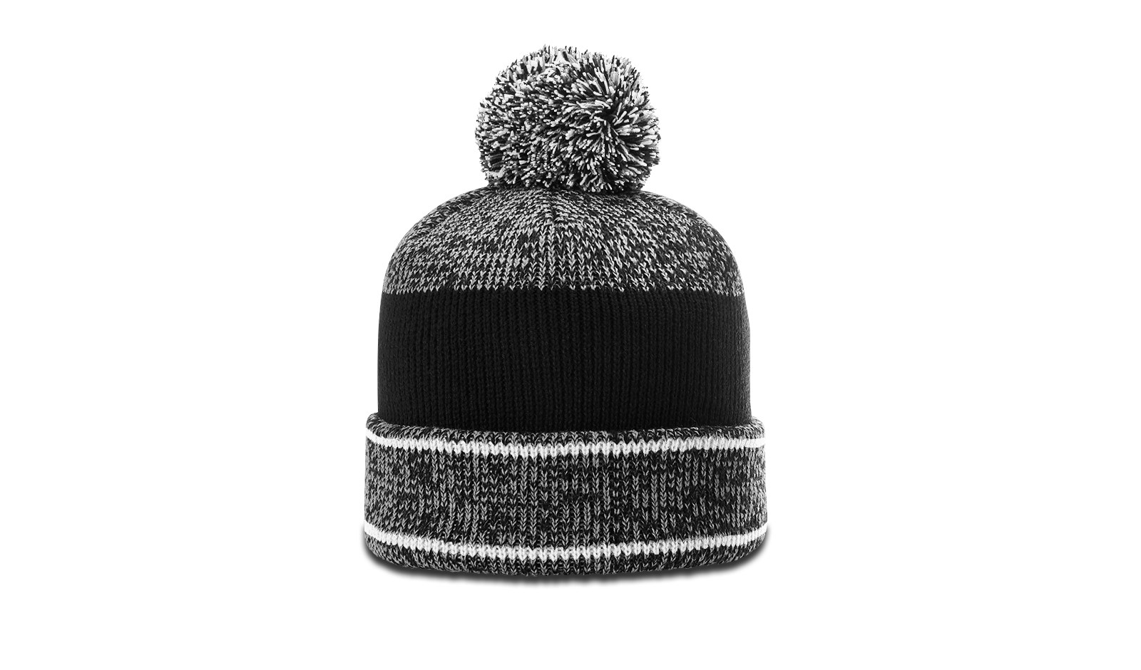 Heather Beanie with Cuff & Pom 2