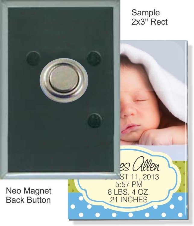 Neo Magnet 2 X 3 Inch Rectangular Button 1