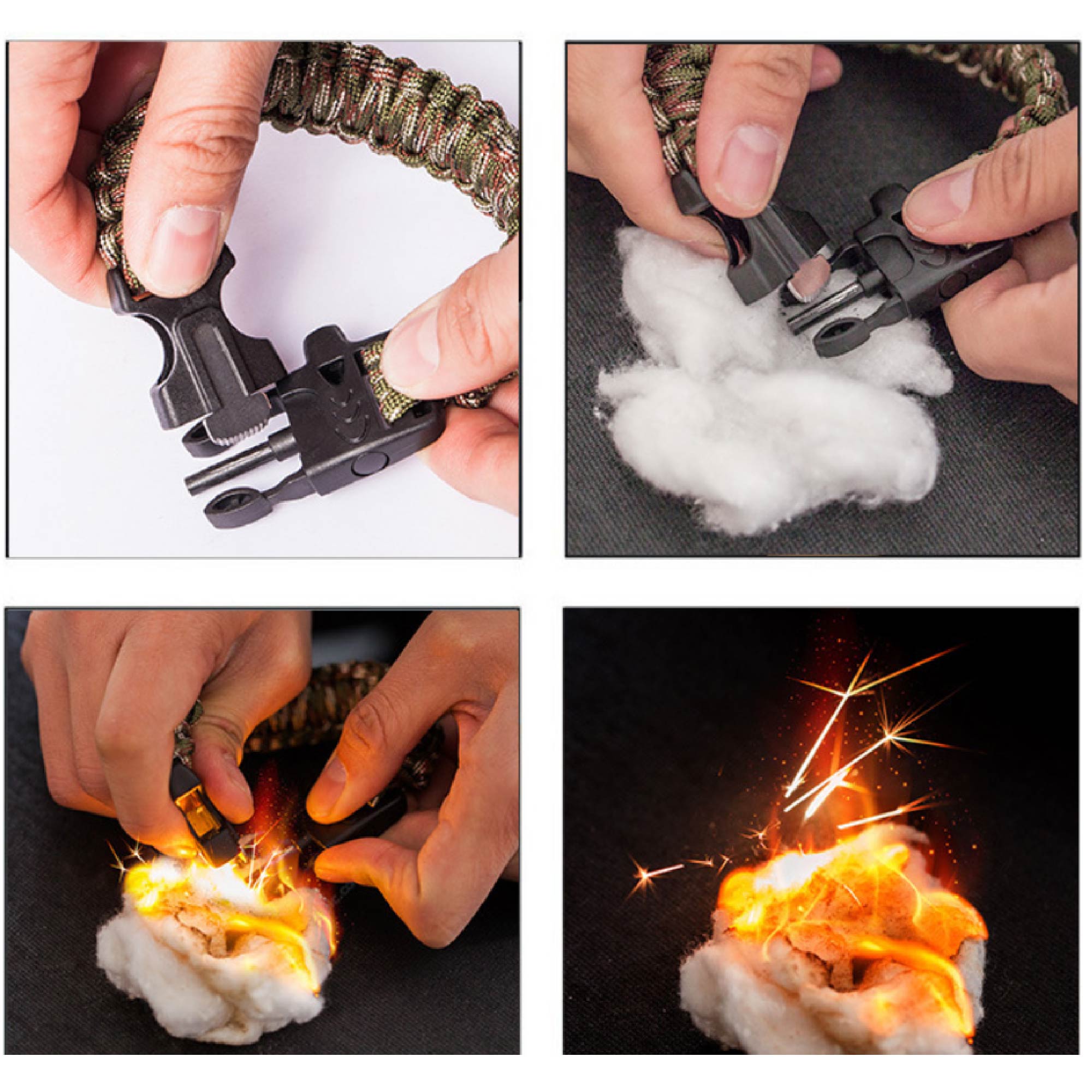 MOQ 10 pcs Multi-Tool Paracord Bracelet 3