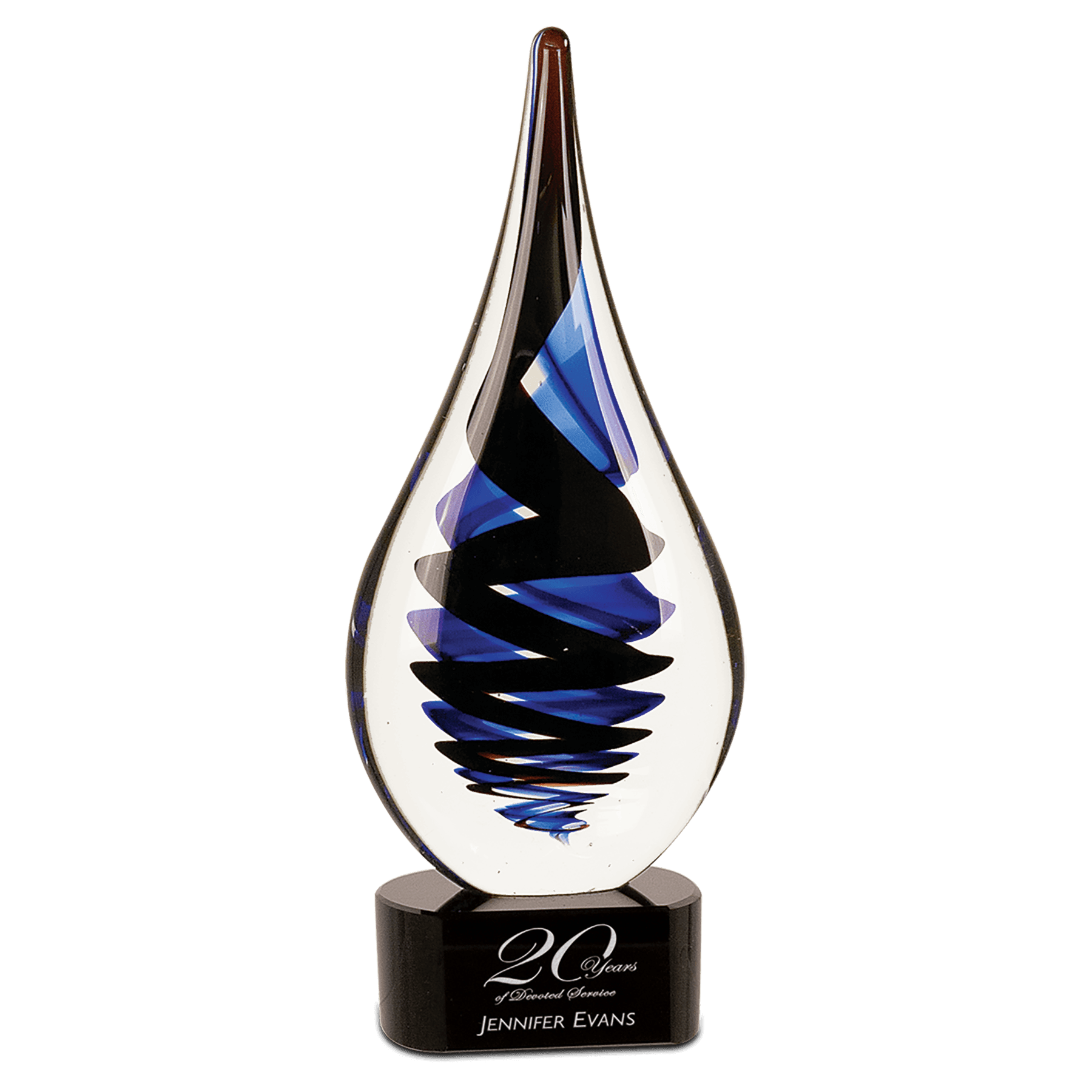 11 1/4" Black Twist Raindrop Art Glass 2
