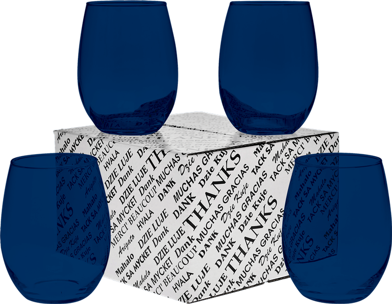 15 oz. Stemless Wine Glass Thank You Set 22