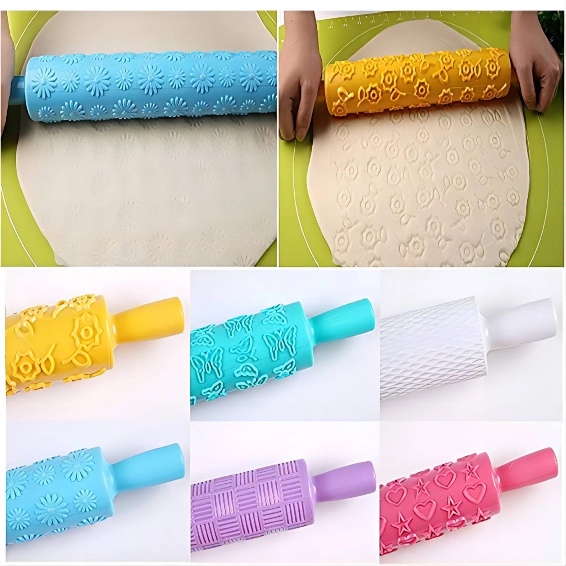 Silicone Cake Decorating Embossed Rolling Pins 1