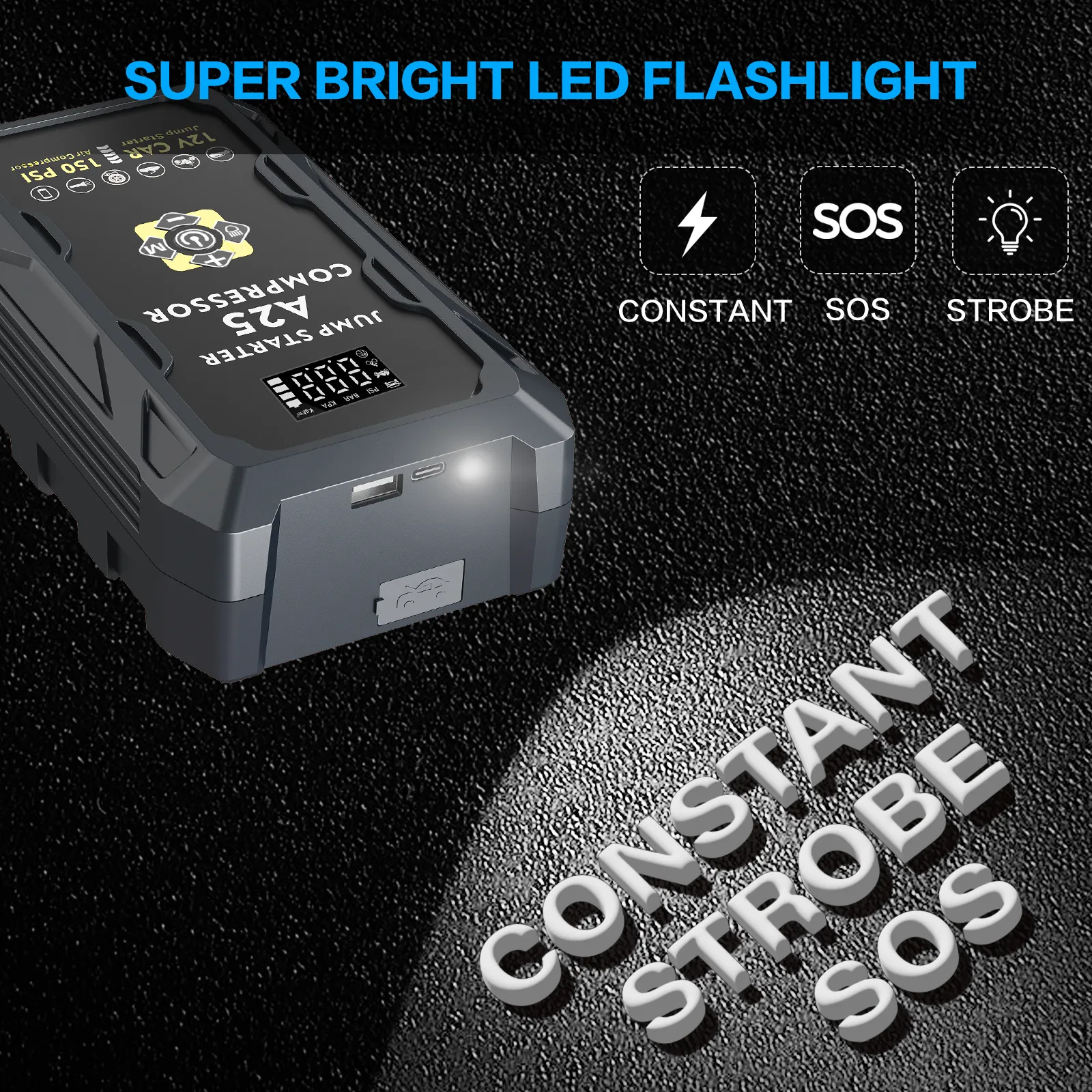 Car Battery Booster with Air Compressor 4