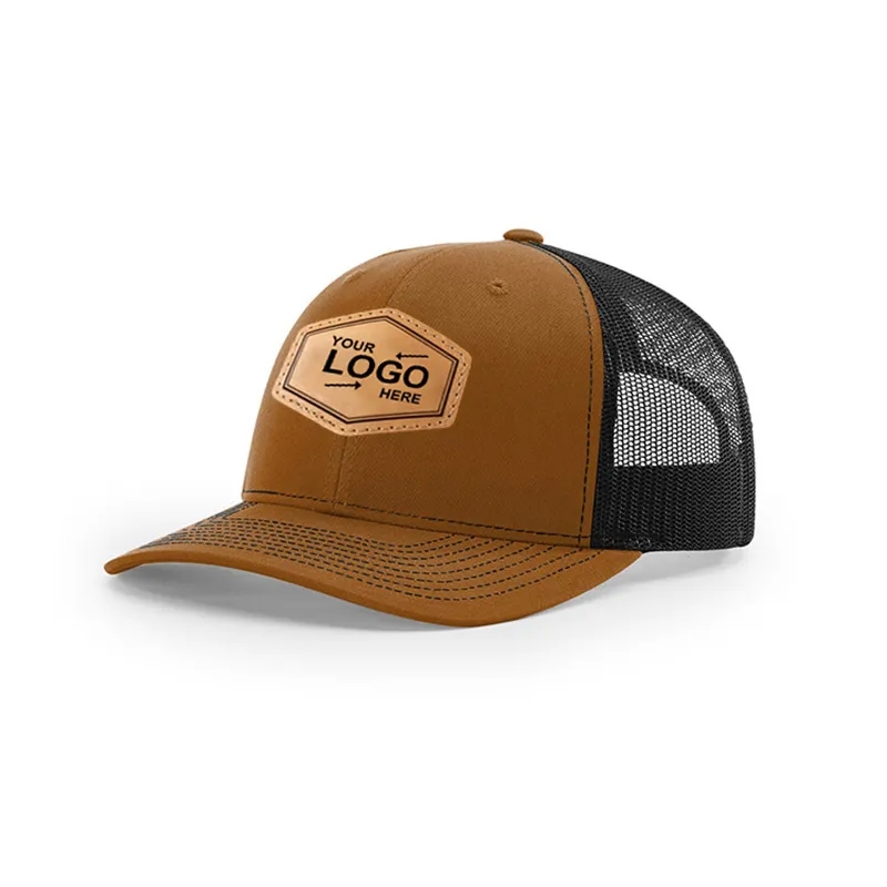 Leather Patch Trucker Hats 2