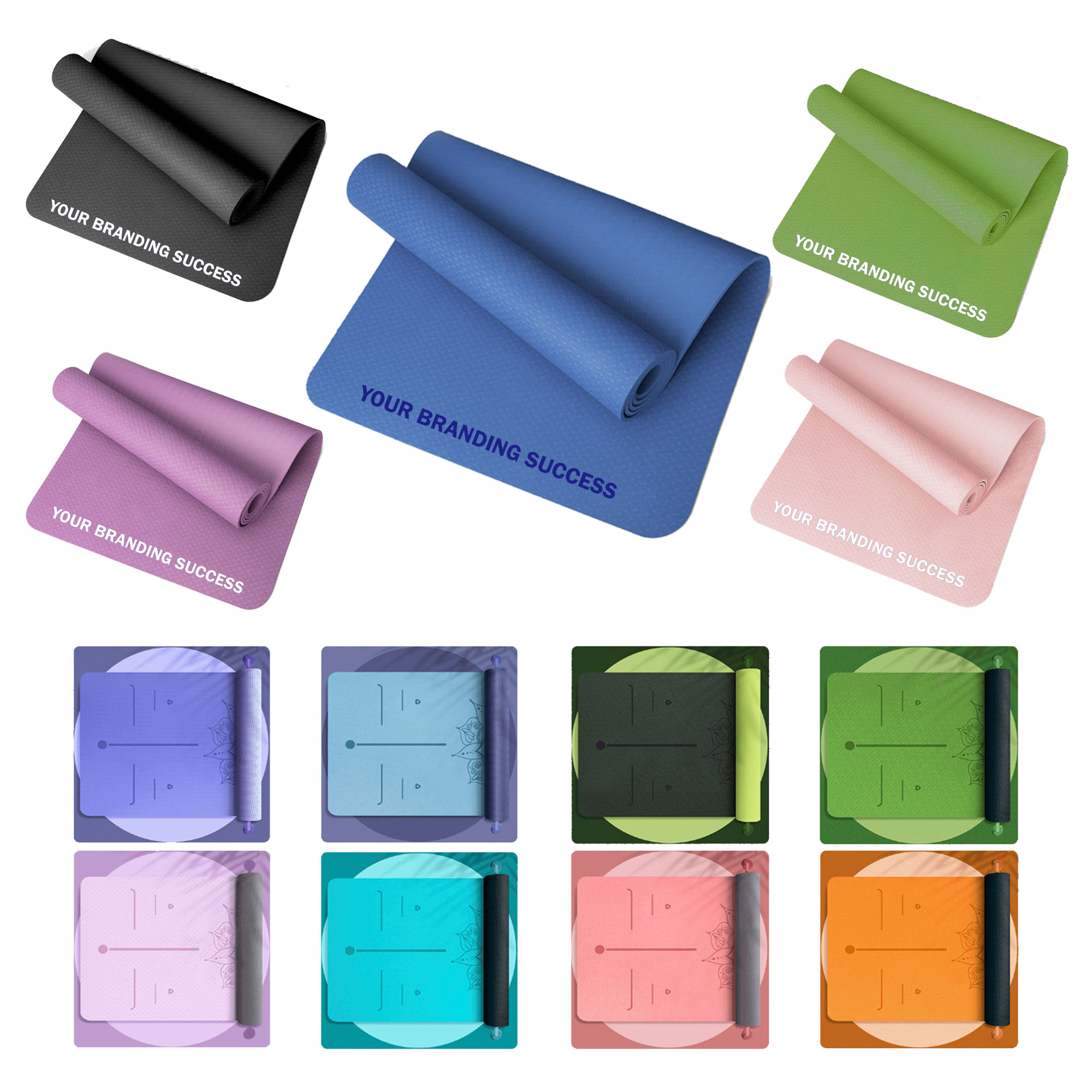MOQ10 TPE Multi-Color Yoga Mat 2