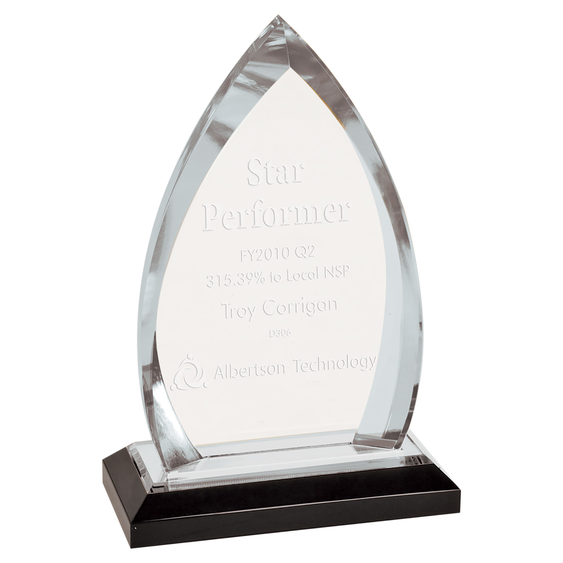 7.75" Silver Oval Impress Acrylic Award