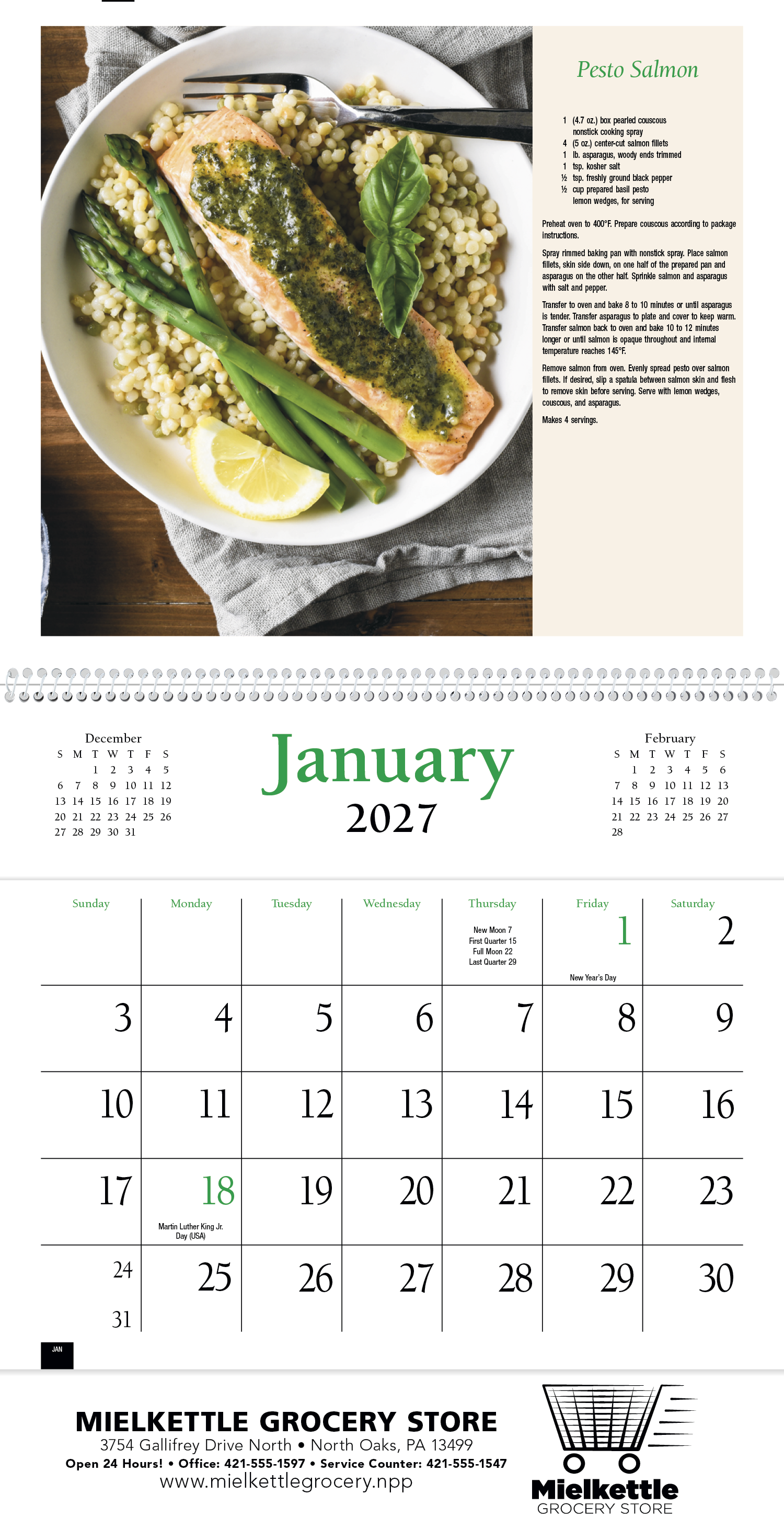 HotLine® Products Recipe Pocket Calendar 36