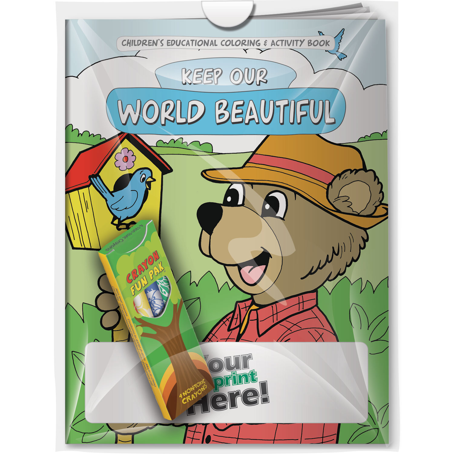 Combo Pack - CB1054 Coloring Book & 4-Pack of Crayons in a Poly Bag 3