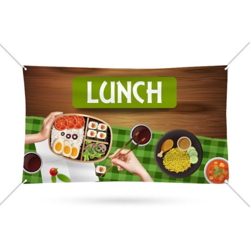 Lunch Pre Printed Vinyl portable graphic Banner 36" x 24" - Green 2