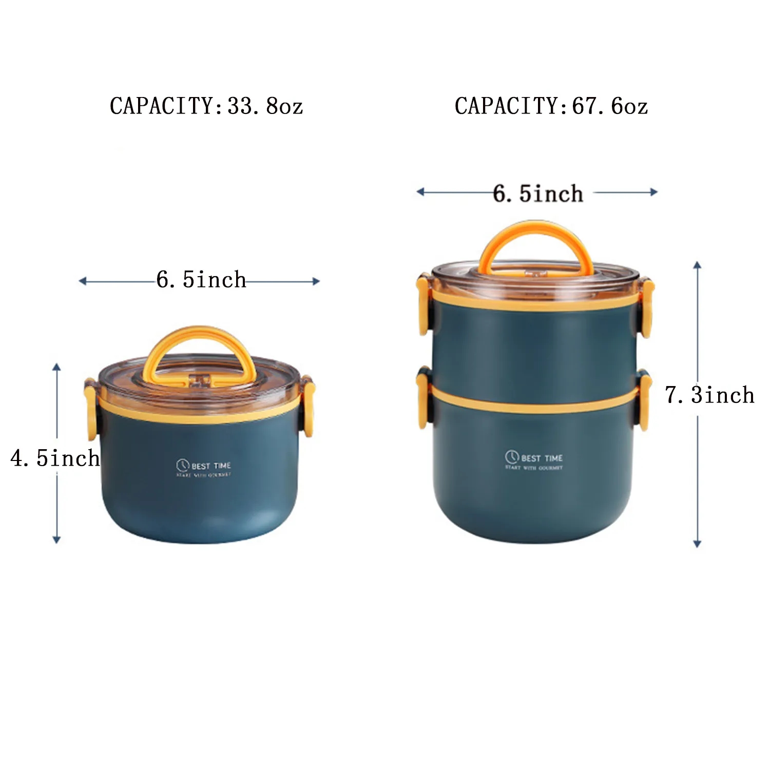 Circular Large Capacity Double Layered Lunch Box 7