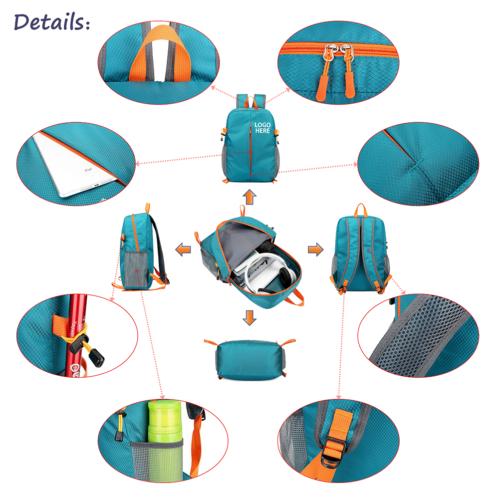 20L Lightweight Waterproof Outdoor Travel Foldable Backpack 11