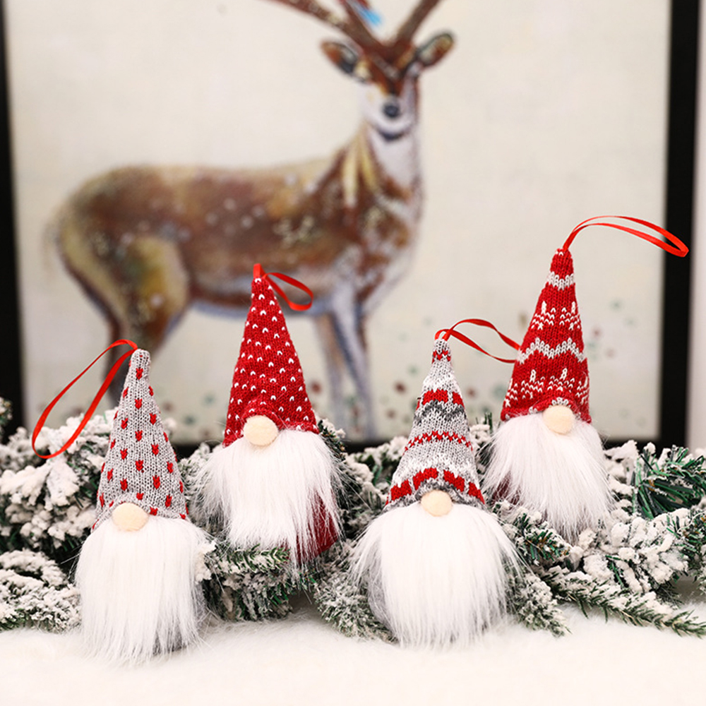 Christmas White Beard Doll Knitted Pendant 4