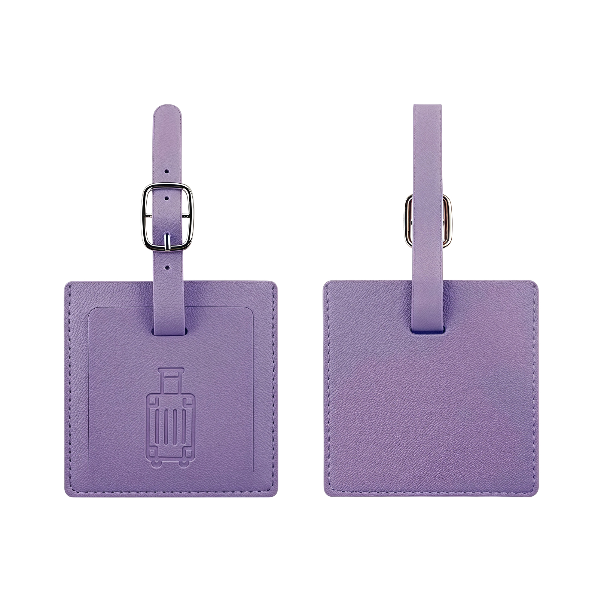 Square Luggage Tag PU Leather with Signature Paper 11