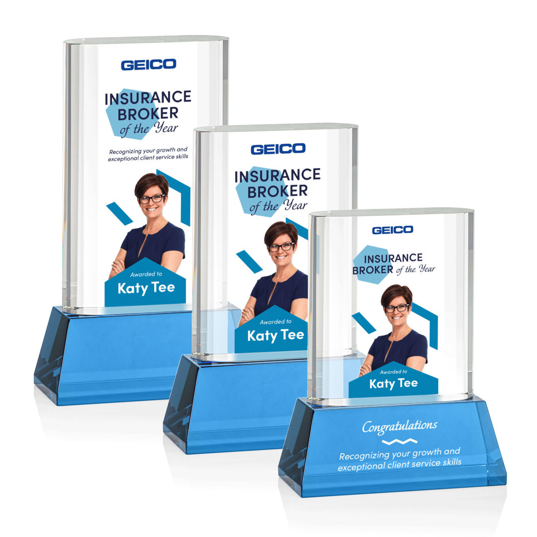 Merit VividPrint™ Award on Base - Sky Blue 2