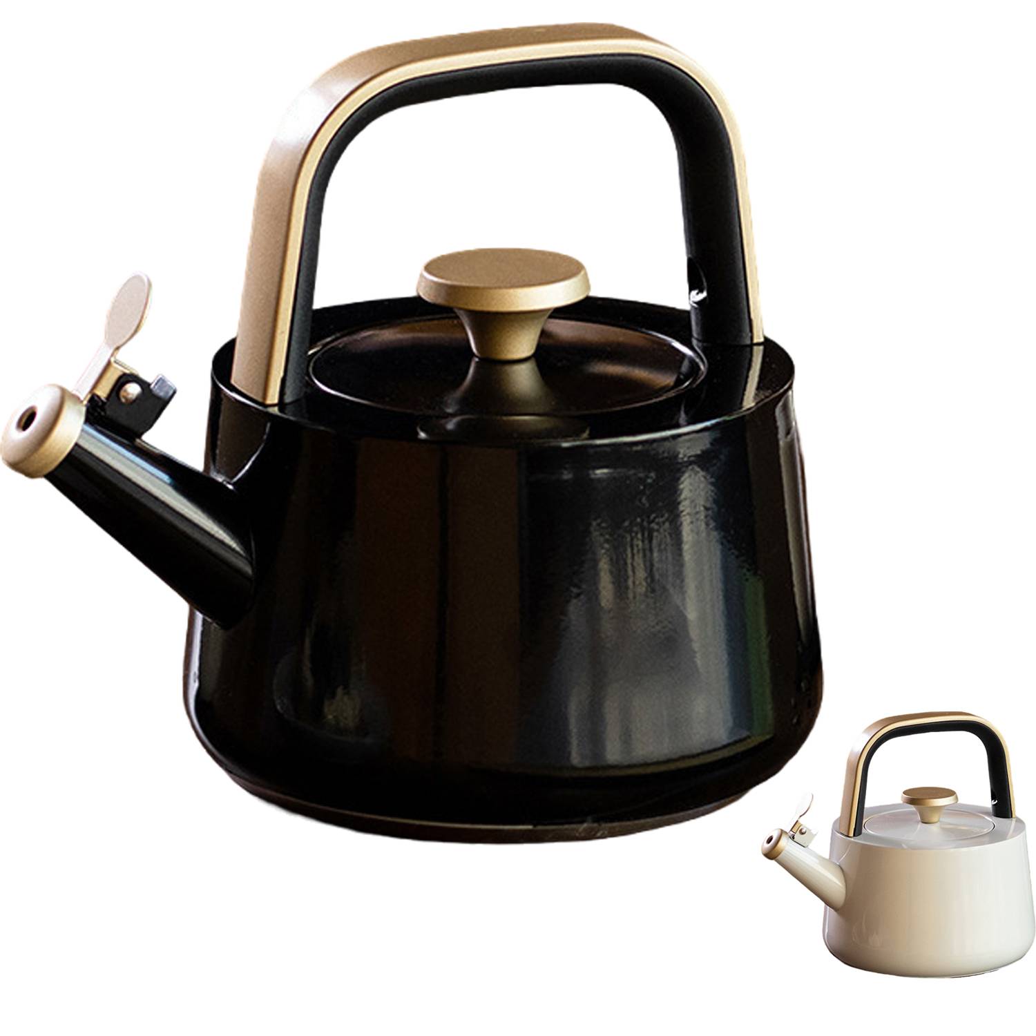 61oz Flat Bottom Stainless Steel Whistling Kettle 14