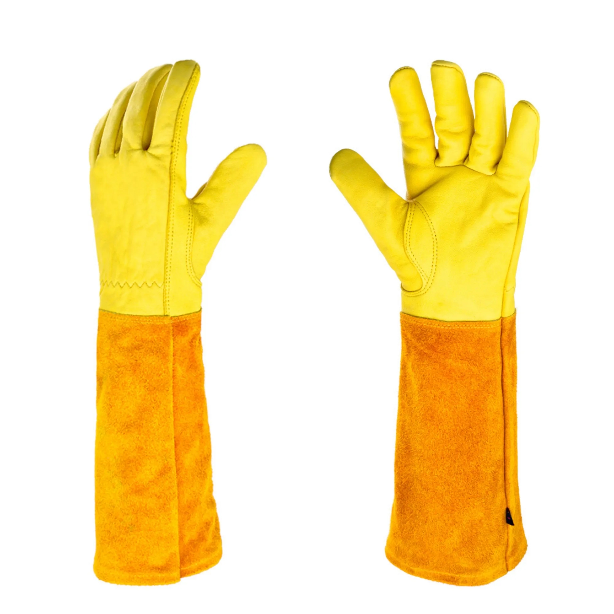 Long-Cuff Cowhide Protective Gloves 3