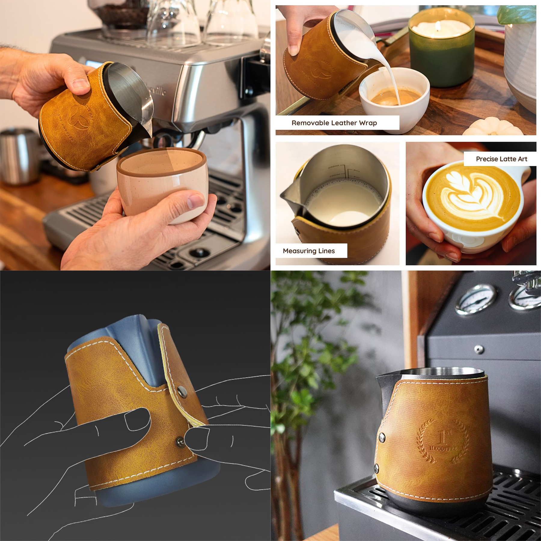 Handleless Milk Frothing Pitcher 2