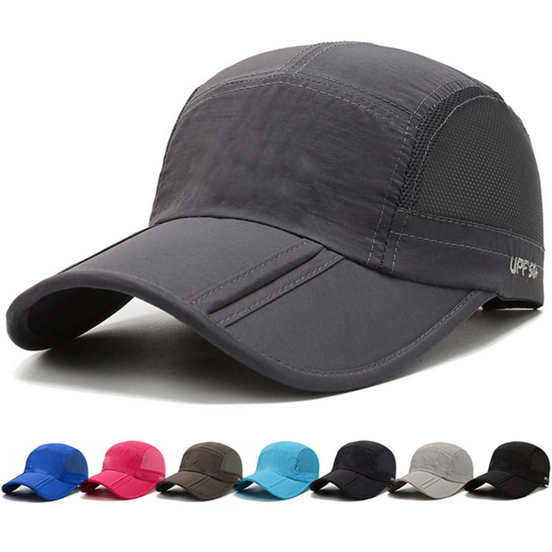 Folding Peak Baseball Cap w/Mesh 3