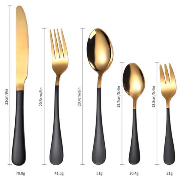 5 pieces Gold Flatware Cutlery Set 3