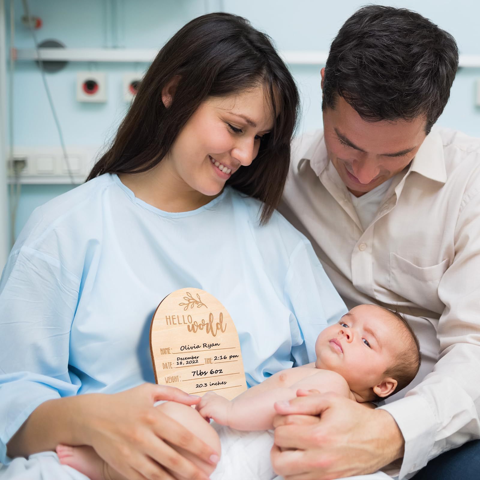 Wood Birth Announcement Card 1