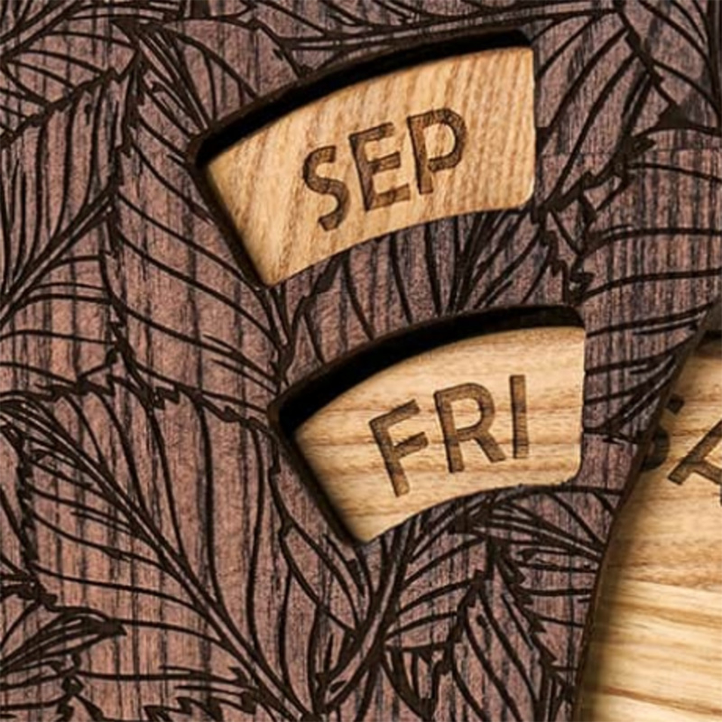 Wooden Perpetual Desk Calendar 3