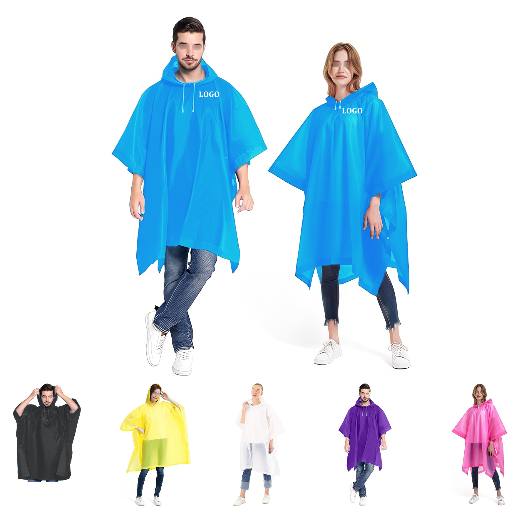 Reusable Adult Rain Ponchos 1